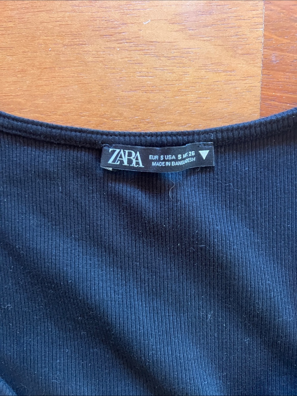 Zara Black Ruched Drawstring Ruffle Crop Top - Picture 2 of 3
